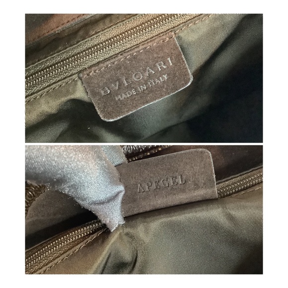 🛍STUNNING ! 🌟BULGARI Brown Suede Large Hobo Bag🛍 - Picture 9 of 10